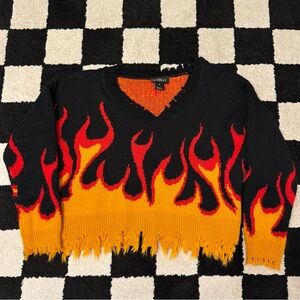 Runway 7 Distressed Flame Sweater